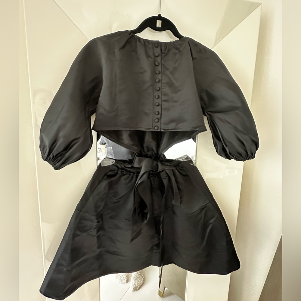 Chic Black Puff Sleeve Mini Dress
